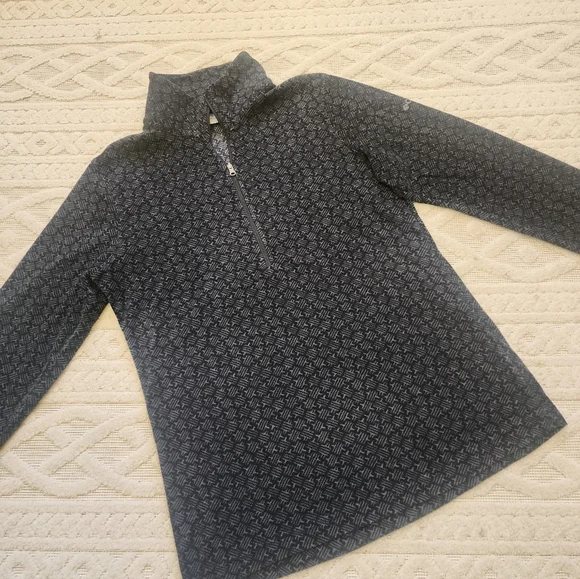 M Columbia Gray Fleece Patterned Quarter-Zip Pullover - Picture 8 of 11